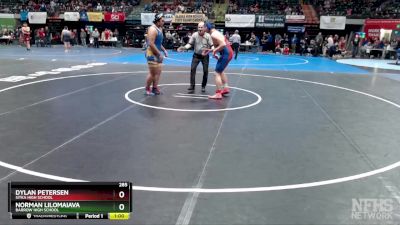 285 lbs Cons. Round 2 - Dylan Petersen, Sitka High School vs Norman Lilomaiava, Barrow High School