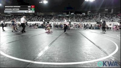 82 lbs Final - Brighton Horawa, Verdigris Youth Wrestling vs Arihana Gifford, Tahlequah Wrestling Club