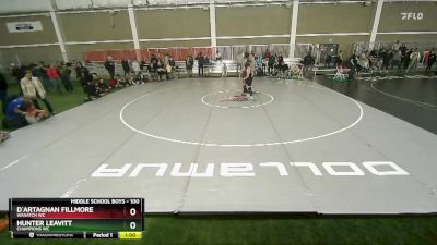 100 lbs Champ. Round 1 - Hunter Leavitt, Champions WC vs D`Artagnan Fillmore, Wasatch WC