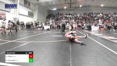 61 lbs Round Of 32 - Dugan Allen, Barnsdall Youth Wrestling vs Noah Brackett, Raw Wrestling Club