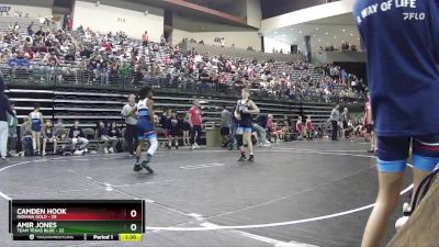 100 lbs Round 5 (6 Team) - Amir Jones, Team Texas Blue vs Camden Hook, Indiana Gold