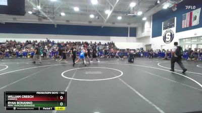 132 lbs Champ. Round 1 - William Creech, Hawkeye vs Ryan Bonanno, RBWC (Rancho Bernardo)