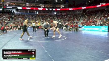 3A-285 lbs 7th Place Match - Dawson Rheingans, North Scott vs Carlos Andrade, Lewis Central