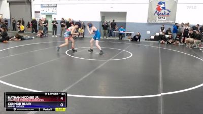 130 lbs Round 1 - Nathan McCabe Jr., Avalanche Wrestling Association vs Connor Blair, Mat-Su Matmen