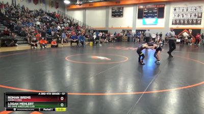 57 lbs Cons. Round 4 - Logan Mehlert, Big Game Wrestling Club vs Roman Brems, Xavier X-Men