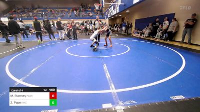 88 lbs Consi Of 4 - Millie Rumsey, Pawhuska Elks Takedown vs Zander Pope, Keystone Wrestling Club