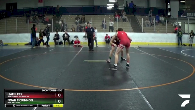 130 lbs Cons. Round 2 - Liam Leek, Whitehall Vikings WC vs Noah ...