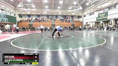 190 lbs Champ. Round 3 - Mathew Gutierrez, Brawley vs Levi Clair, Saint Augustine