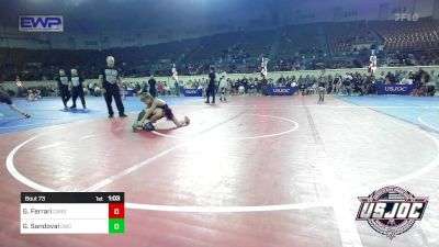 73 lbs Final - Gino Ferrari, Cardinal Wrestling Club vs Graham Sandoval, Cowboy Wrestling Club