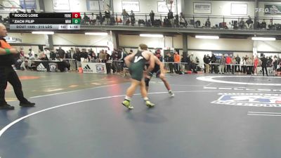 215 lbs Quarterfinal - Rocco Lore, Yorktown vs Zach Filip, Minisink Valley