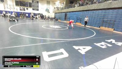 100 lbs Cons. Round 2 - Ethan Flippen, Northwood vs Brayden Hollen, Riverside