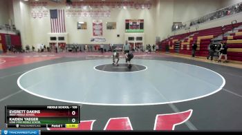 105 lbs Quarterfinal - Kaiden Yaeger, Lone Star Middle School vs Everett Dakins, West Middle School