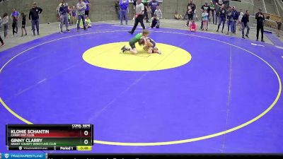 60 lbs Cons. Semi - Ginny Clarry, Grant County Wrestling Club vs Klohie Schantin, Canby Mat Club