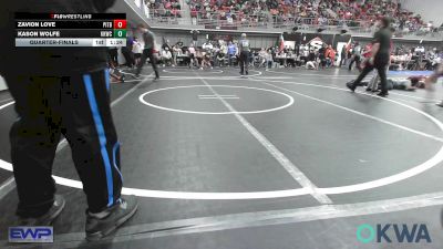 76 lbs Quarterfinal - Zavion Love, Pitbull Wrestling Academy vs Kason Wolfe, Keystone Kids Wrestling Club