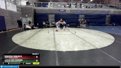 145/165 Round 5 - Dawson DeBlieck, South Middle School vs Lochlynn Harned, Warrior Wrestling Club