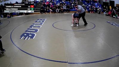 112 lbs 5th Place Match - Isabella Johnson, Fort Leboeuf Hs vs Milla Perman, Hickory Hs