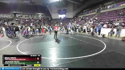 56 lbs Cons. Semi - Beau Kintz, Pikes Peak Warriors Wrestling vs Jackson Mutz, Pueblo West Storm Wrestling