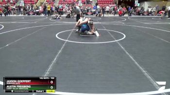 150 lbs Semifinal - Austin Freisberg, Caney Valley Wrestling vs Jaxson Goepfert, Nebraska Boyz