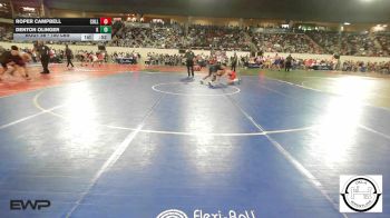 150 lbs Consi Of 16 #1 - Roper Campbell, Collinsville Junior High vs DENTON OLINGER, MARLOW OUTLAWS JH