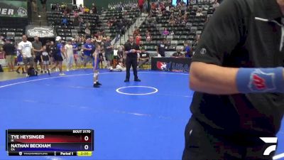 63 lbs Cons. Round 5 - Tye Heysinger, IA vs Nathan Beckham, CA