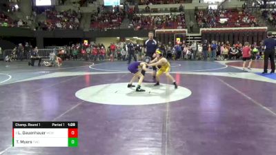 81 lbs Champ. Round 1 - Lander Dauenhauer, Miles City Wrestling Club vs Tanner Myers, Thermopolis Wrestling Club