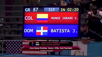 87 kg Semifinal - Carlos Munoz, COL vs Johan Batista, DOM