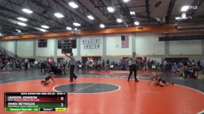 SPW-4 lbs Semifinal - Jamison Johnson, West Branch Wrestling Club vs Owen Reynolds, Mediapolis Youth Wrestling