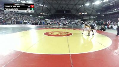 Girls 1B/2B/1A 110 Cons. Round 2 - Alina Valentin, Royal (Girls) vs Dakota Gardner, Rainier (Girls)