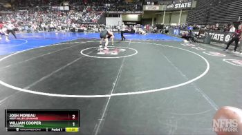 2A 190 lbs Champ. Round 1 - Josh Moreau, West Valley (Spokane) vs William Cooper, Washougal