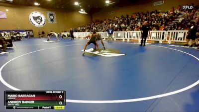 132 lbs Cons. Round 2 - Mario Barragan, Lompoc vs Andrew Badger, Santa Ynez