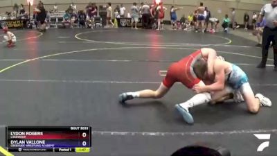 138 lbs Cons. Round 3 - Lydon Rogers, Lakewood vs Dylan Vallone, Creekside Wrestling Academy