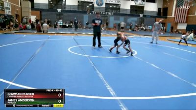 40-42 lbs Round 1 - Bowman Purser, Charger Wrestling Club vs James Anderson, Morgan