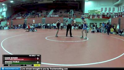 102 lbs Cons. Round 3 - Brenna Ruble, Jay County vs Sadie Bower, Indian Creek Wrestling Club