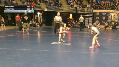 60 lbs Round Of 32 - Kynlee Dey, Chestnut Ridge vs Thea Lively, Punxsutawney