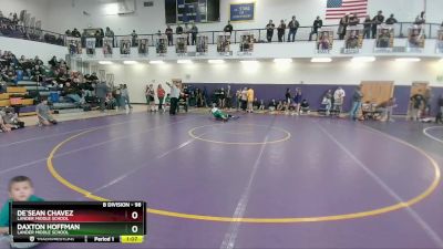 98 lbs Quarterfinal - Daxton Hoffman, Lander Middle School vs De`Sean Chavez, Lander Middle School