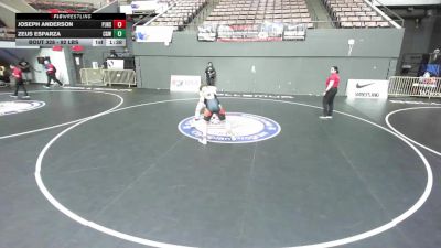 92 lbs Quarters - Joseph Anderson, Peter Johansen High School Wrestling vs Zeus Esparza, Chabot Gladiator Wrestling
