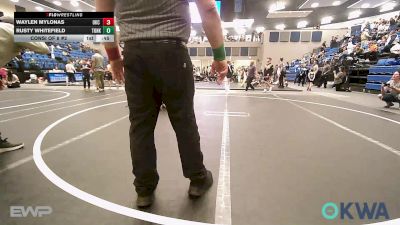 52 lbs Consi Of 8 #2 - Waylen Mylonas, OKC Saints Wrestling vs Rusty Whitefield, Tonkawa Takedown Club