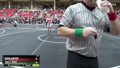 95 lbs Round 3 (6 Team) - Zaina Albadri, Greater Heights vs Tinley Terry, Nebraska Wrestling Academy