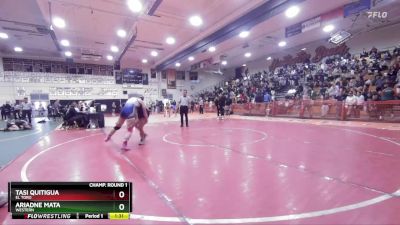 130 lbs Quarterfinal - Ariadne Mata, Western vs Tasi Quitigua, El Toro