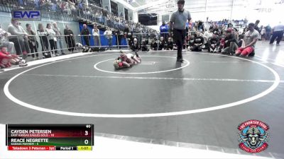 60 lbs Round 1 (4 Team) - Cayden Petersen, East Kansas Eagles Gold vs Reace Negrette, Kansas Mayhem