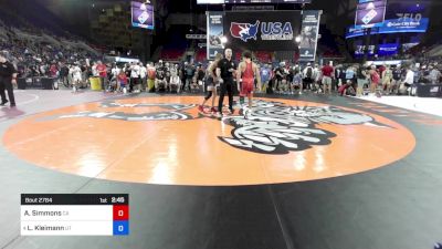 138 lbs Cons 32 #2 - Aiden Simmons, CA vs Layne Kleimann, UT