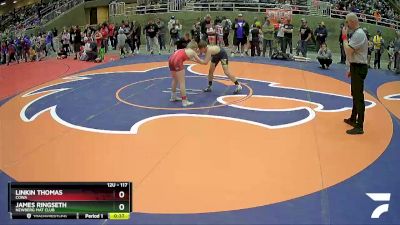 117 lbs Semifinal - Linkin Thomas, COWA vs James Ringseth, Newberg Mat Club