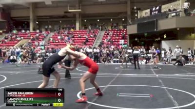 130 lbs Finals (2 Team) - Jacob Fahlgren, SlyFox Silver vs Landyn Phillips, $nowmen