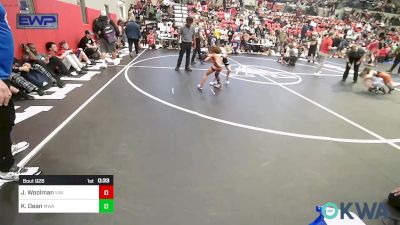 64 lbs Semifinal - Jaxsen Woolman, Vinita Kids Wrestling vs Kendall Dean, Morris Wrestling Association