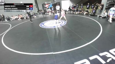 120 lbs Annika Scott, SAWA - Sacramento Area Wrestling Association vs Melissa Acosta, LAWA - Los Angles Wrestling Association