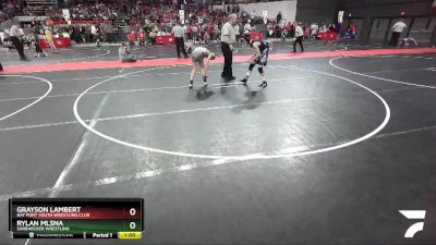 110 lbs Cons. Round 2 - Grayson Lambert, Bay Port Youth Wrestling Club vs Rylan Mlsna, Sarbarcker Wrestling