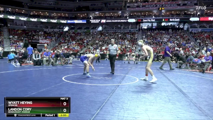 3A-144 lbs Champ. Round 1 - Landon Cory, Bondurant-Farrar vs Wyatt ...