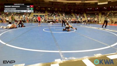 100 lbs Quarterfinal - Vincent Gustason, Port City Grappling Club vs Logan Kaiser, Team Tulsa Wrestling Club
