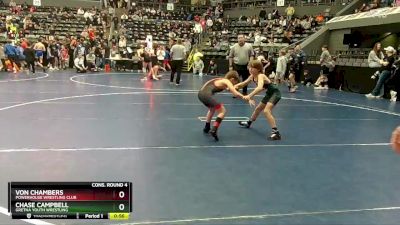 65 lbs Cons. Round 4 - Chase Campbell, Gretna Youth Wrestling vs Von Chambers, Powerhouse Wrestling Club