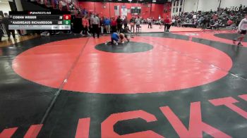 150 lbs Champ. Round 2 - Coehn Weber, Joliet (WEST) vs Kaidreaus Richardson, Frankfort (LINCOLN-WAY EAST)